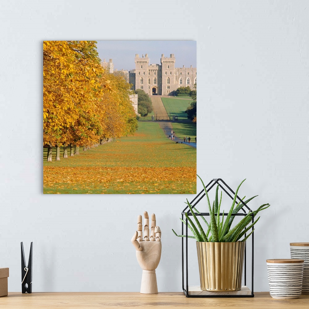 A bohemian room featuring Windsor Castle in autumn, Berkshire, England