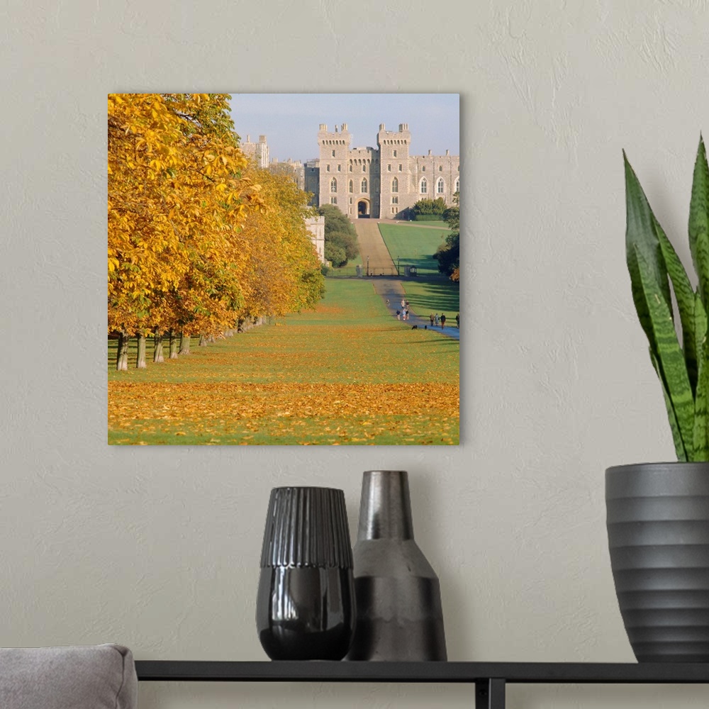 A modern room featuring Windsor Castle in autumn, Berkshire, England