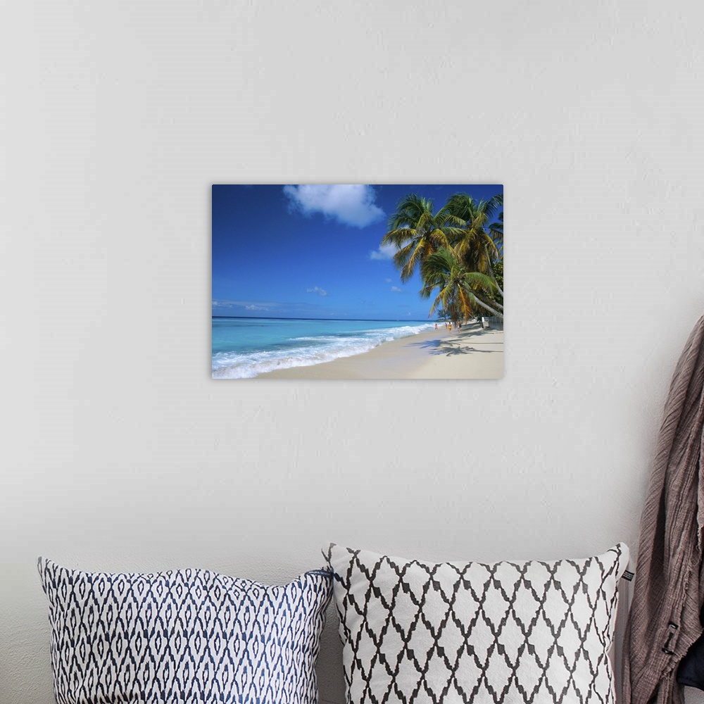 A bohemian room featuring Worthing Beach on south coast of southern parish of Christ Church, Barbados, Caribbean