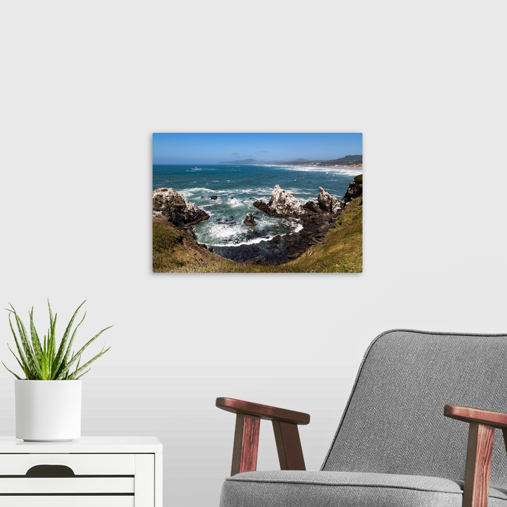 A modern room featuring Yaquina Head Nature Reserve near Newport on the Pacific Northwest coast, Oregon