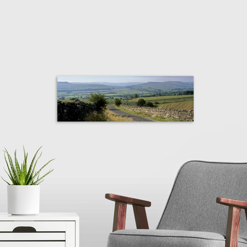 A modern room featuring Yorkshire Dales National Park, Yorkshire, England, UK