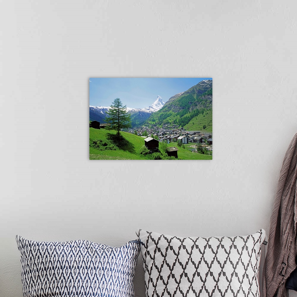 A bohemian room featuring Zermatt, and the Matterhorn, Swiss Alps, Switzerland, Europe