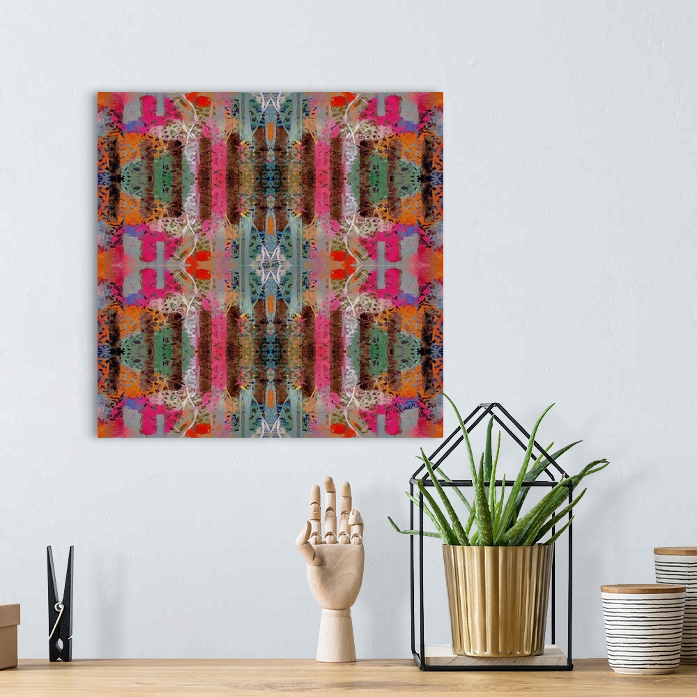 A bohemian room featuring Abstract Lacy Grate Two