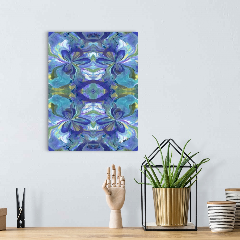 A bohemian room featuring Blue Flower Illusion