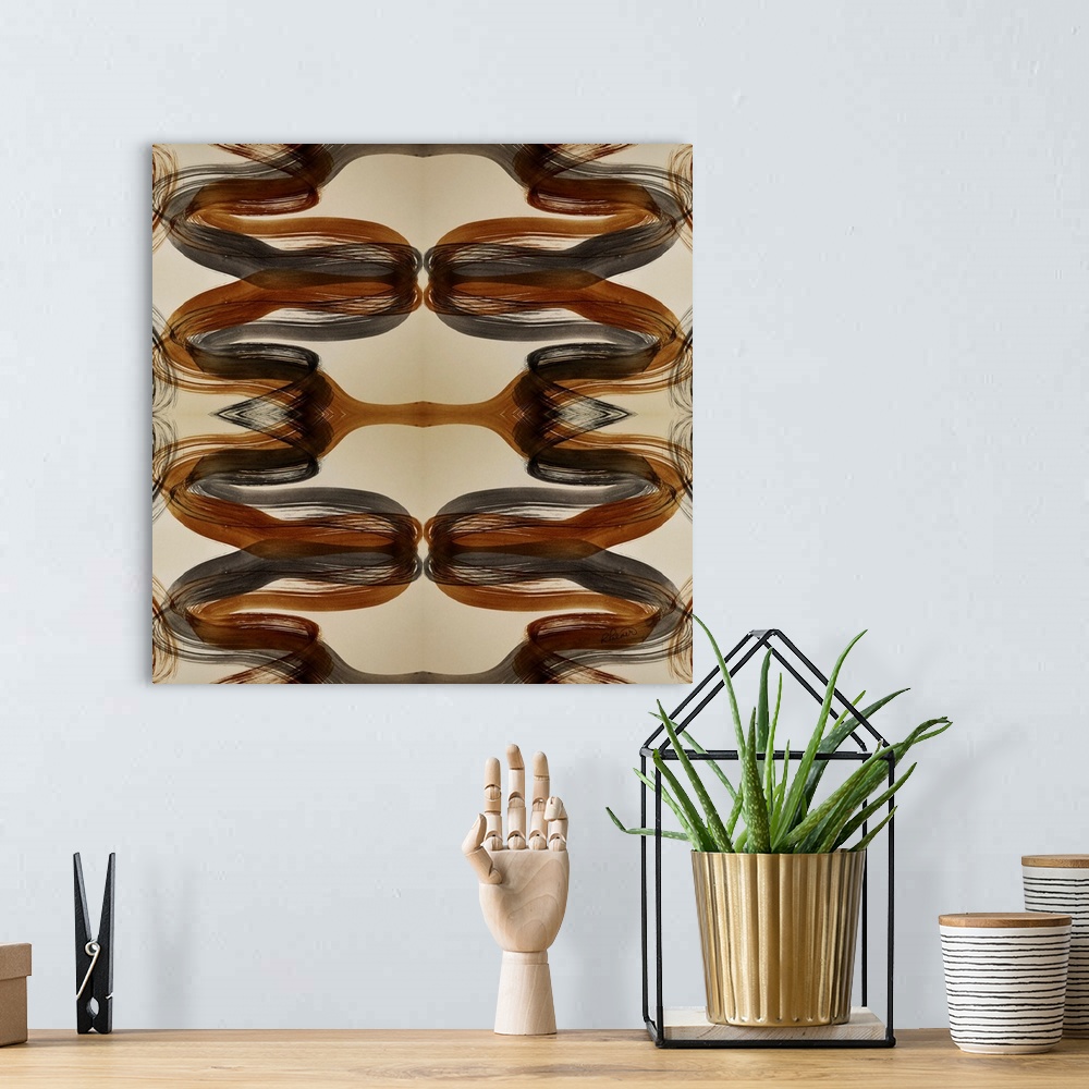 A bohemian room featuring Brown And Grey Brush Twist Pattern I