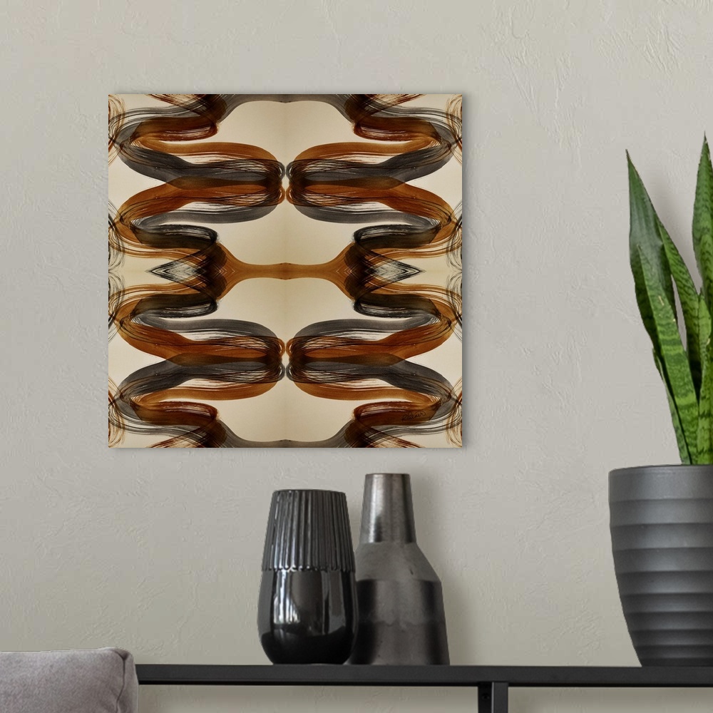A modern room featuring Brown And Grey Brush Twist Pattern I