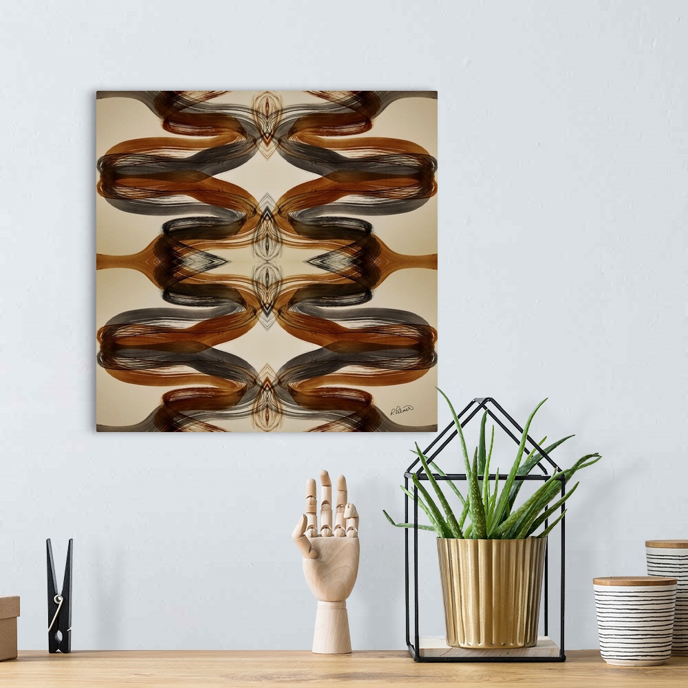 A bohemian room featuring Brown And Grey Brush Twist Pattern II