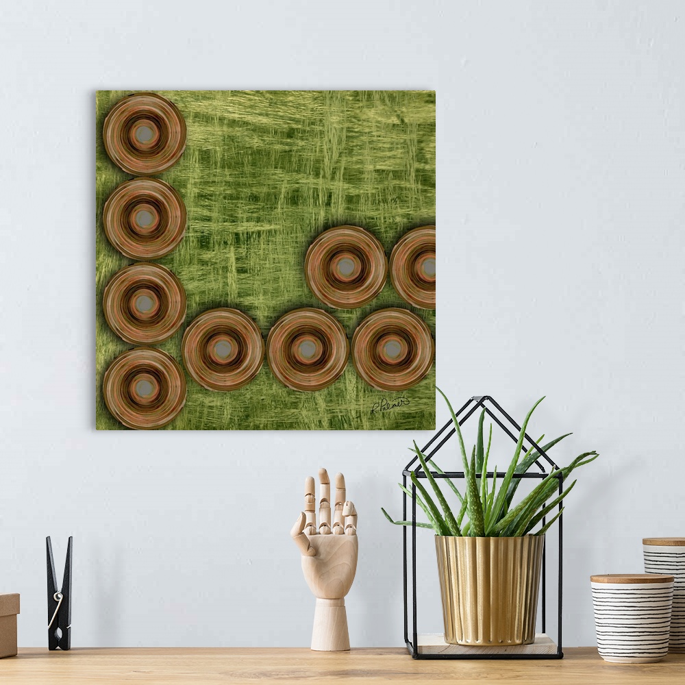 A bohemian room featuring Circles On Green