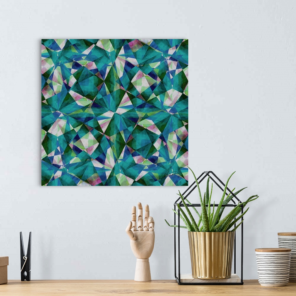A bohemian room featuring Clouded Crystals Square