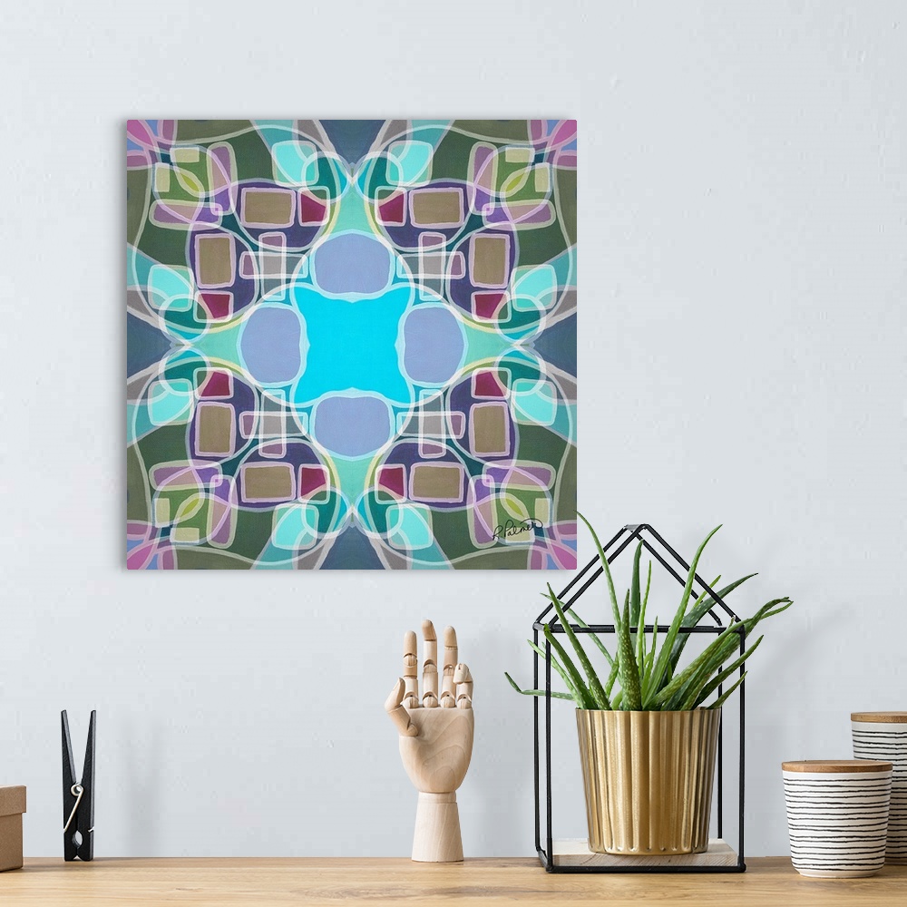 A bohemian room featuring Colored Shapes Pattern