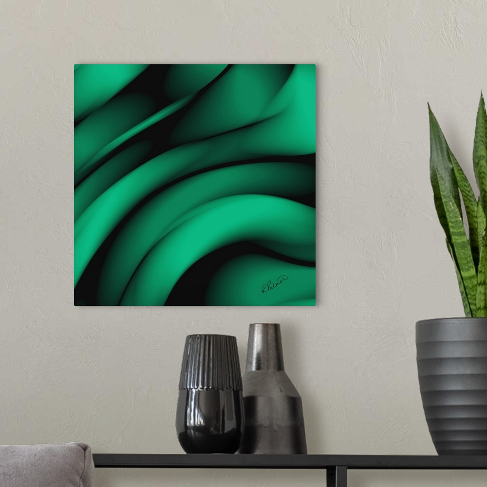 A modern room featuring Emerald Green