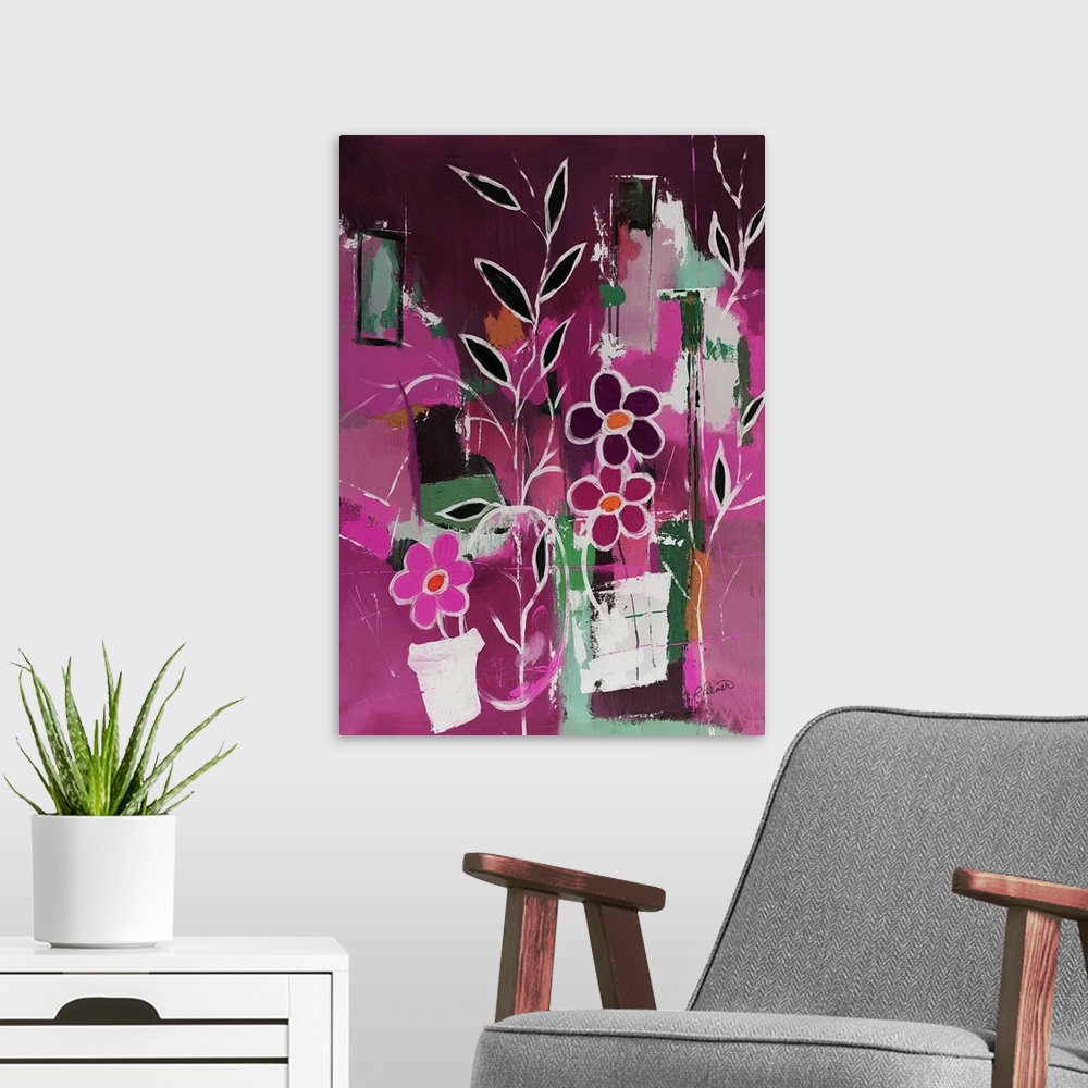 A modern room featuring Funky Floral A