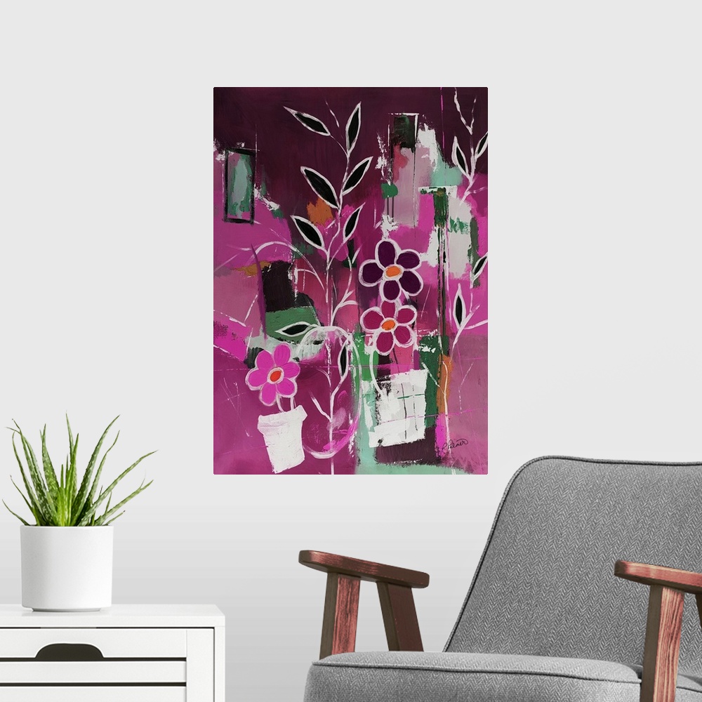 A modern room featuring Funky Floral A