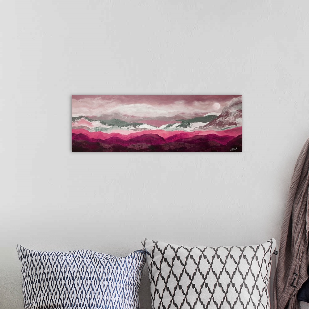 A bohemian room featuring Magenta Mountains