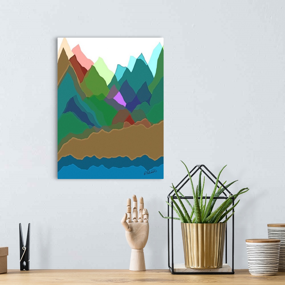A bohemian room featuring Multicolored Mountain Overlap