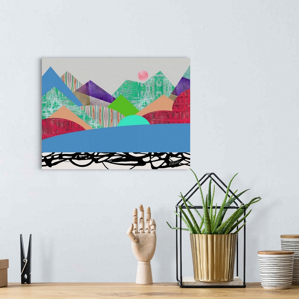 A bohemian room featuring Patterned Mountains
