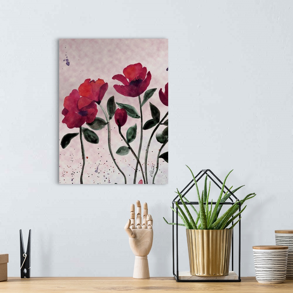 A bohemian room featuring Pink Flowers Two