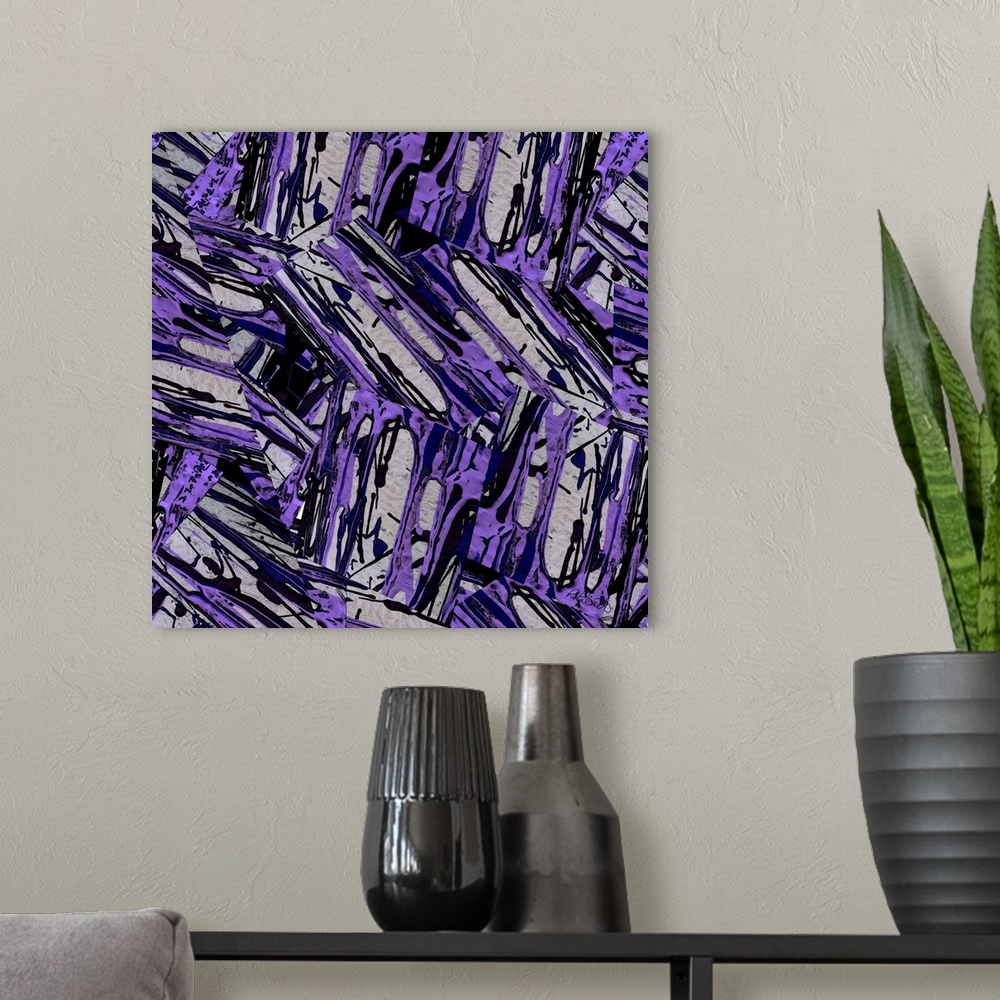 A modern room featuring Purple Drip Sections