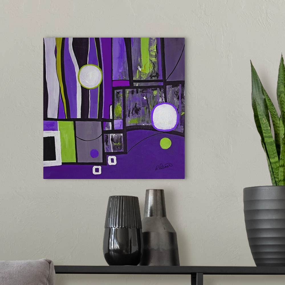 A modern room featuring Purple Geo Two