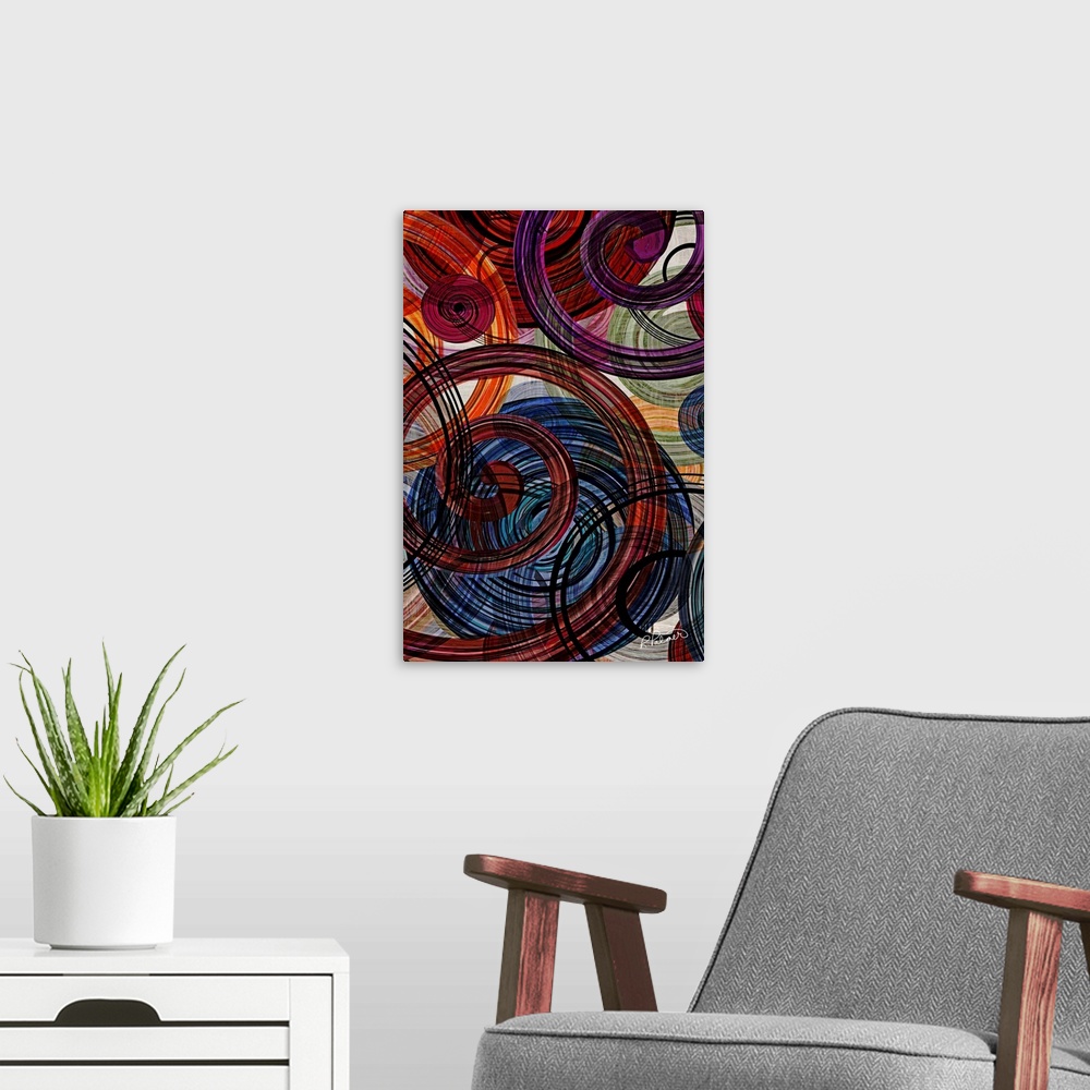A modern room featuring Swirling Circles