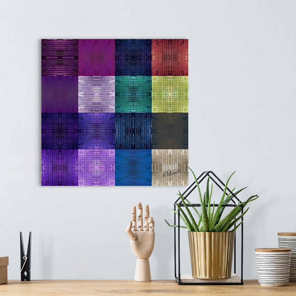A bohemian room featuring Textured Squares Two