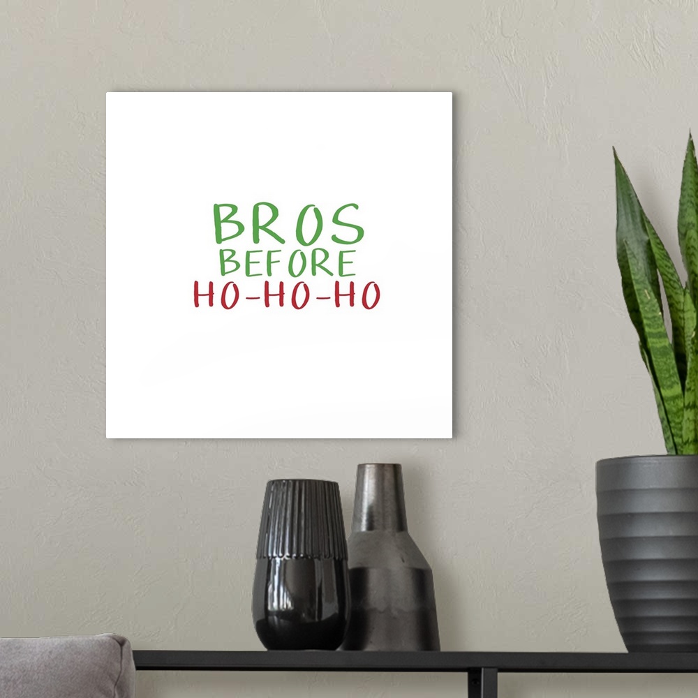 A modern room featuring Funny Christmas themed typography art with a trendy saying on white.