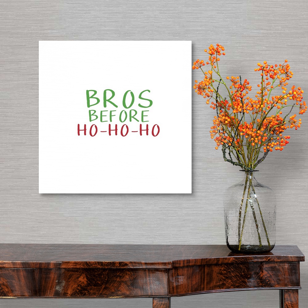 A traditional room featuring Funny Christmas themed typography art with a trendy saying on white.