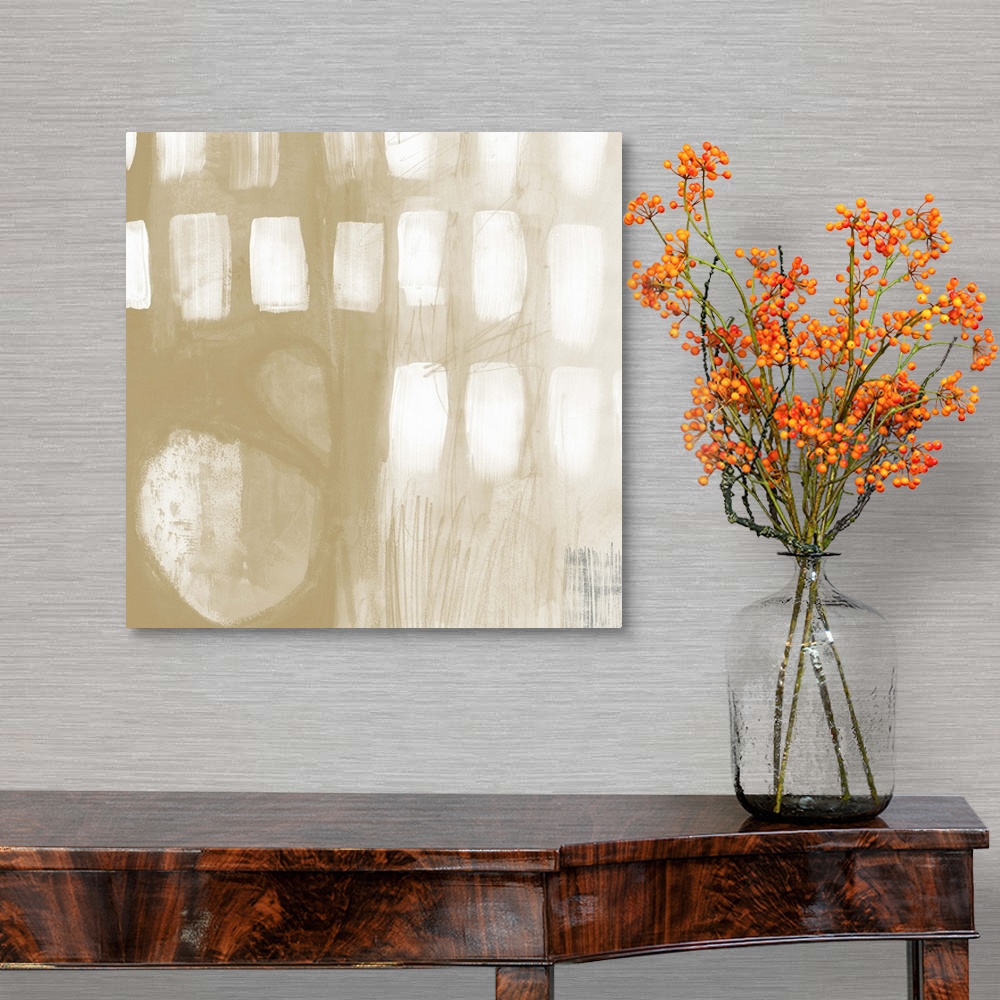 A traditional room featuring Contemporary Camel And Ash Abstract VI