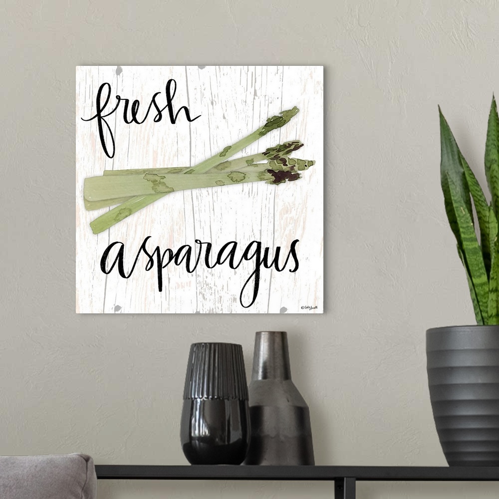A modern room featuring Fresh Asparagus