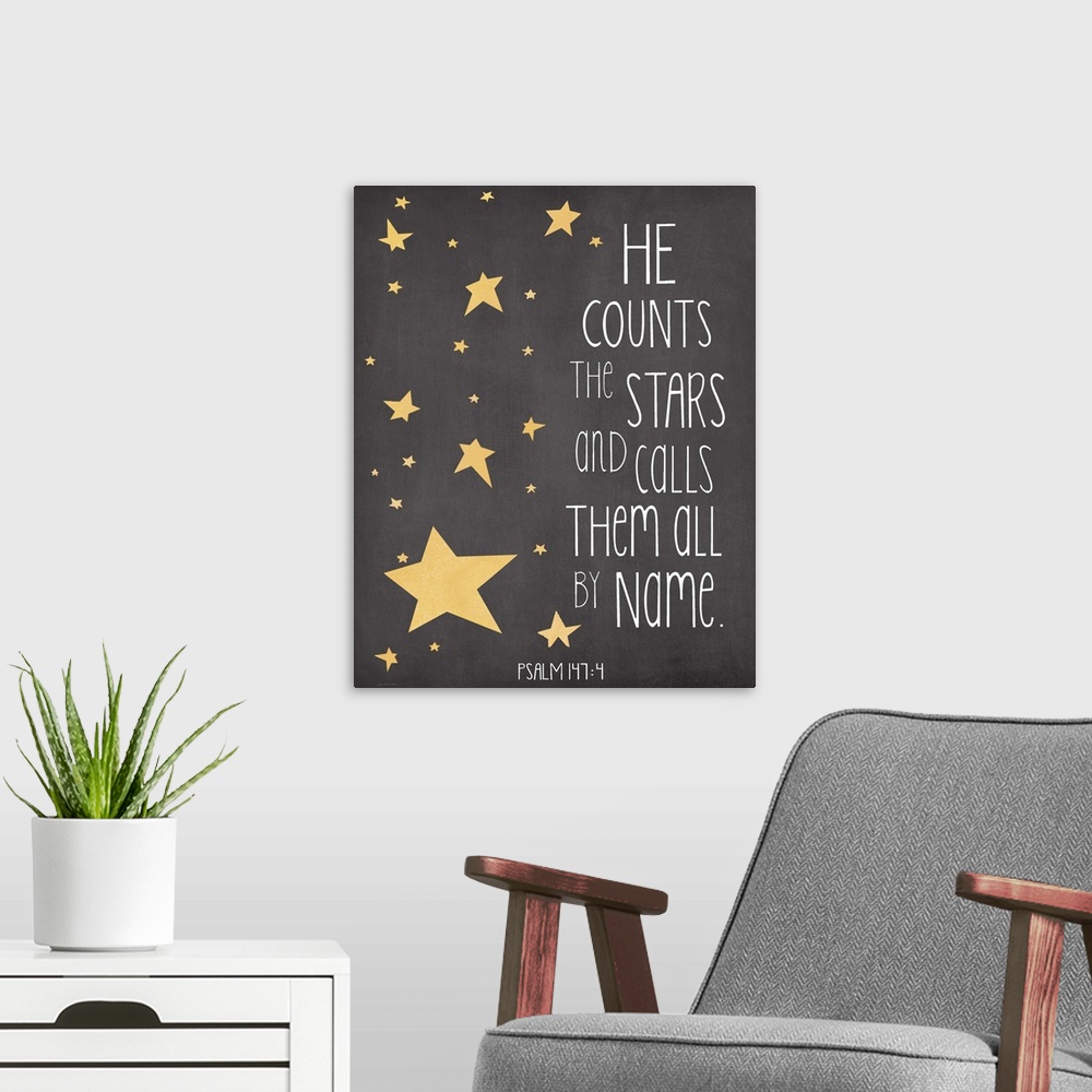 A modern room featuring Contemporary handlettered chalkboard art.