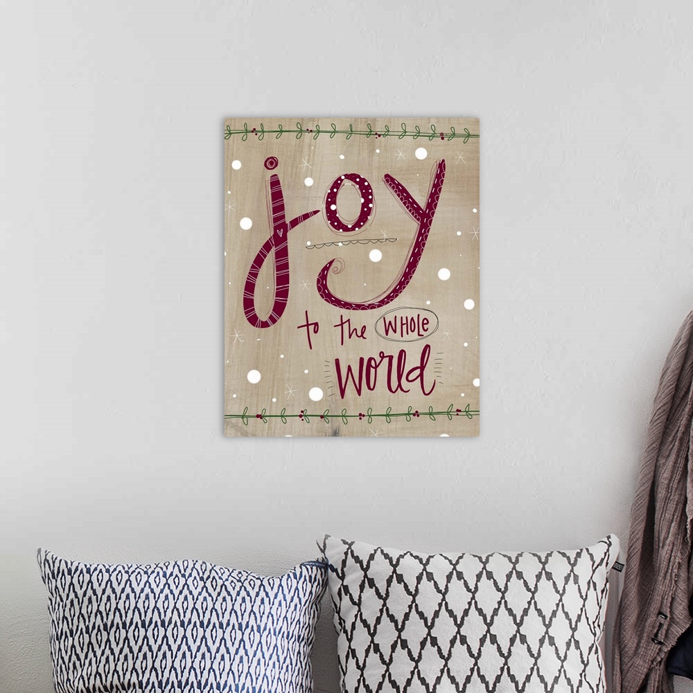 A bohemian room featuring Contemporary handlettered home decor artwork.
