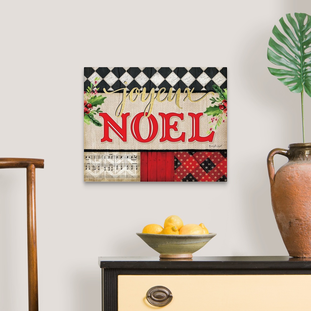A traditional room featuring Joyeux Noel