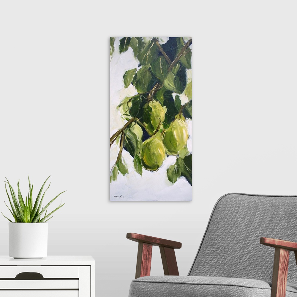 A modern room featuring Pear Tree Branch