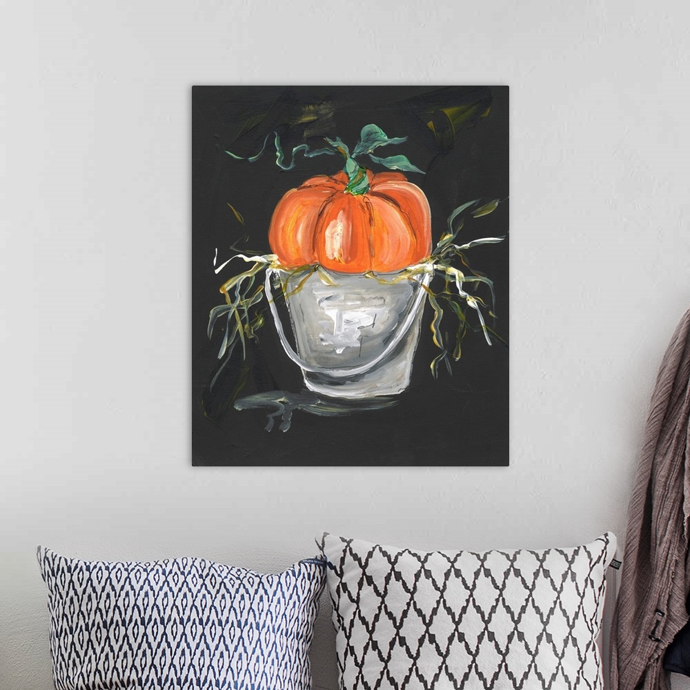 A bohemian room featuring Pumpkin In A Bucket