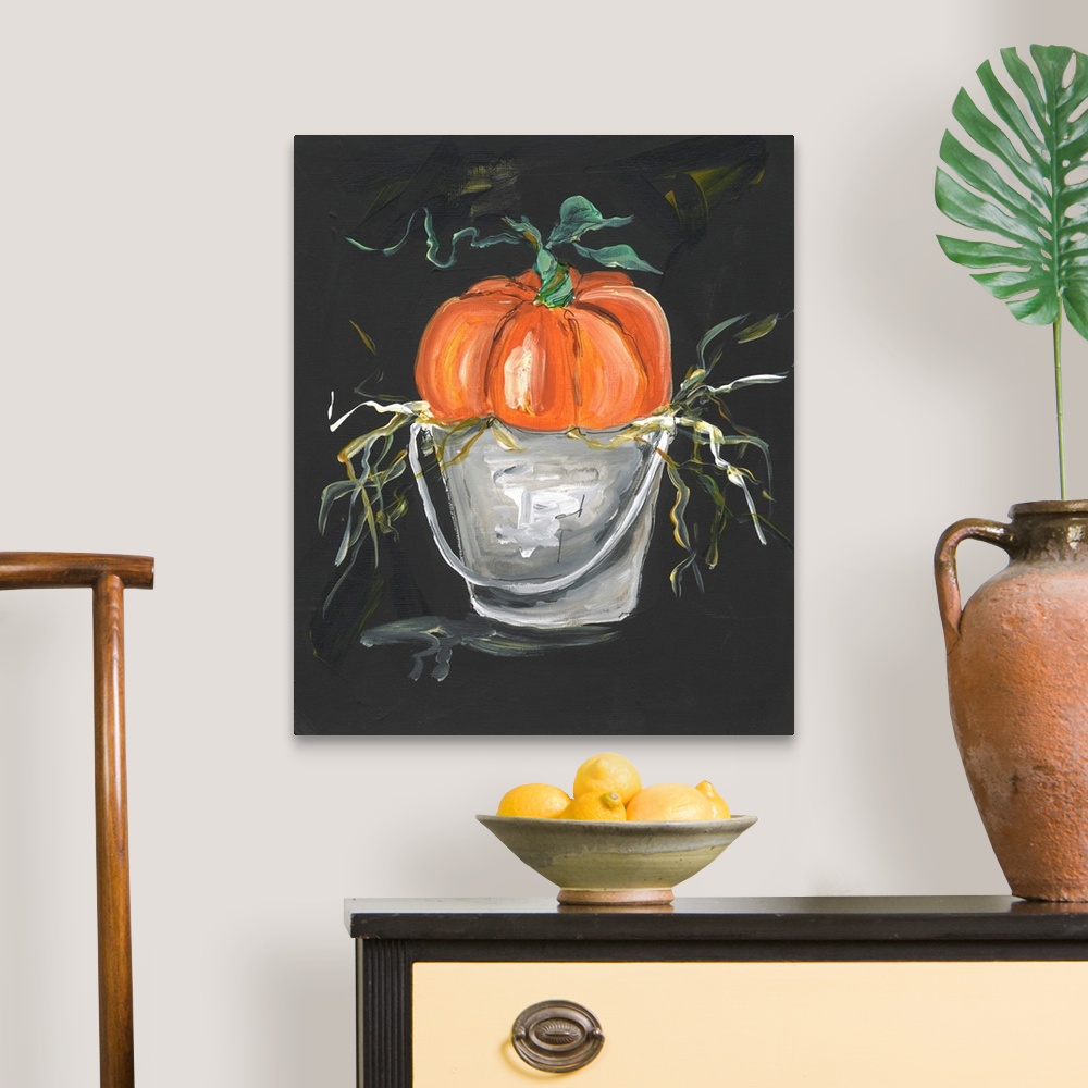 A traditional room featuring Pumpkin In A Bucket