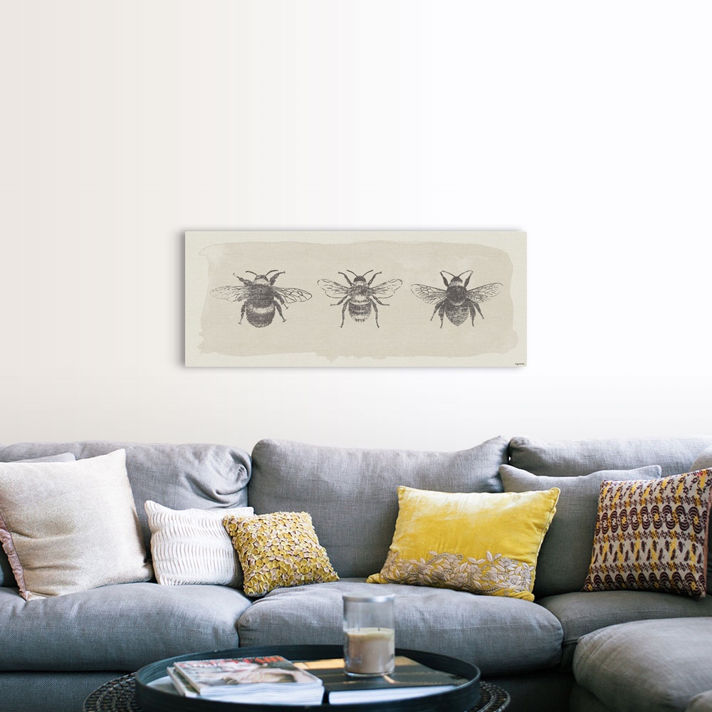 A farmhouse room featuring Three Bees
