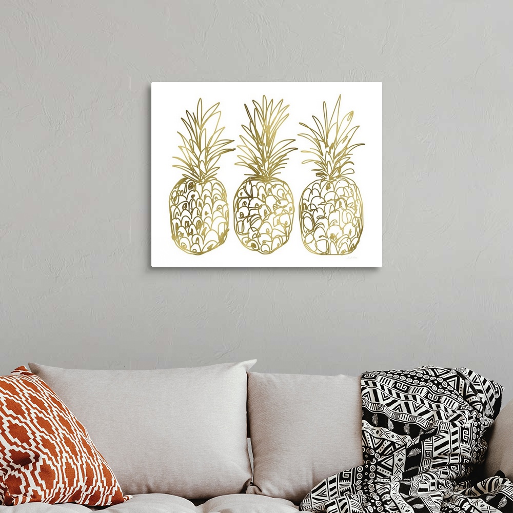 A bohemian room featuring Three Golden Pineapples