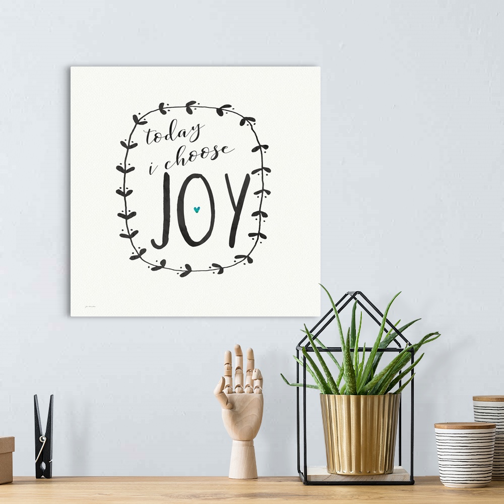 A bohemian room featuring "Today I Choose Joy"