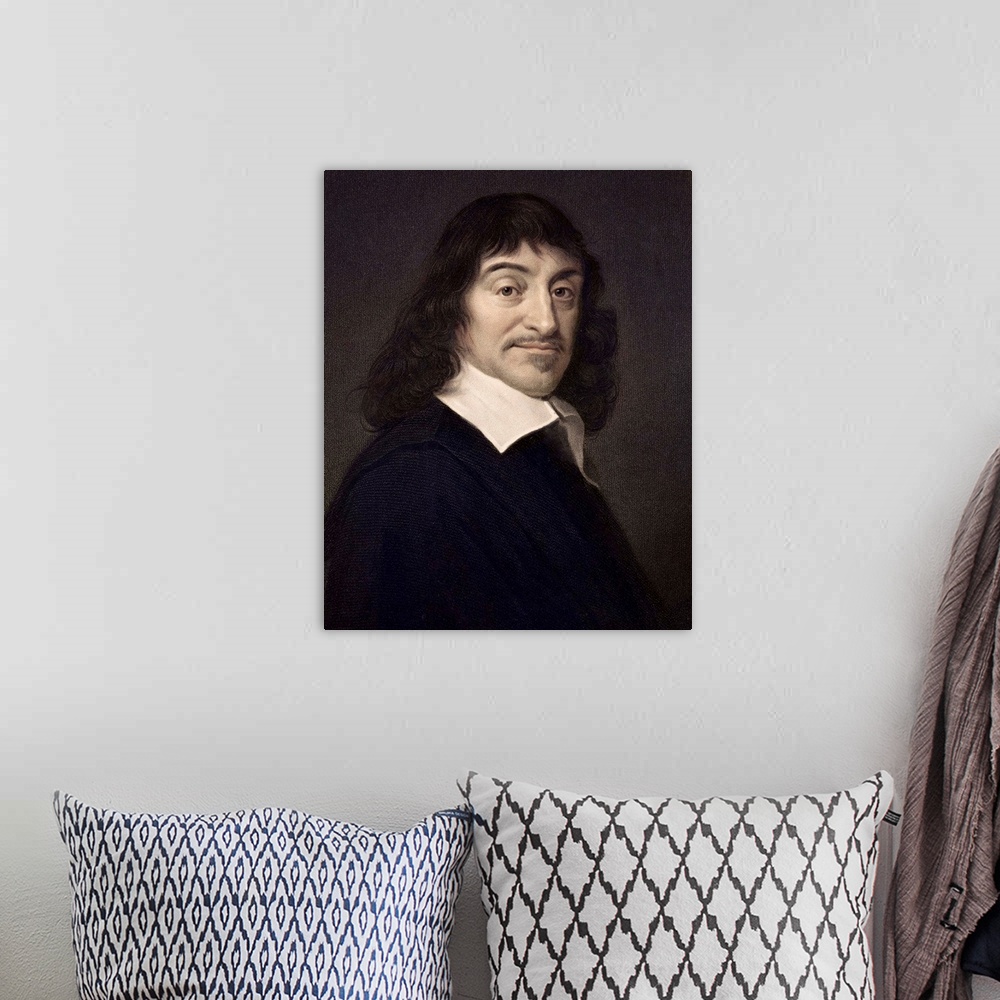 A bohemian room featuring Rene Descartes, French mathematician and philosopher (31st March 1596 - 11 February 1650). 1835 S...