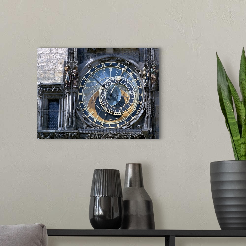 A modern room featuring Astronomical Clock, Prague, Czech Republic. This astronomical dial dates back to 1410 and display...
