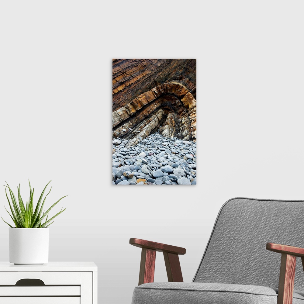 A modern room featuring Coastal rocks. Photographed near Abbotsham in Devon, UK.