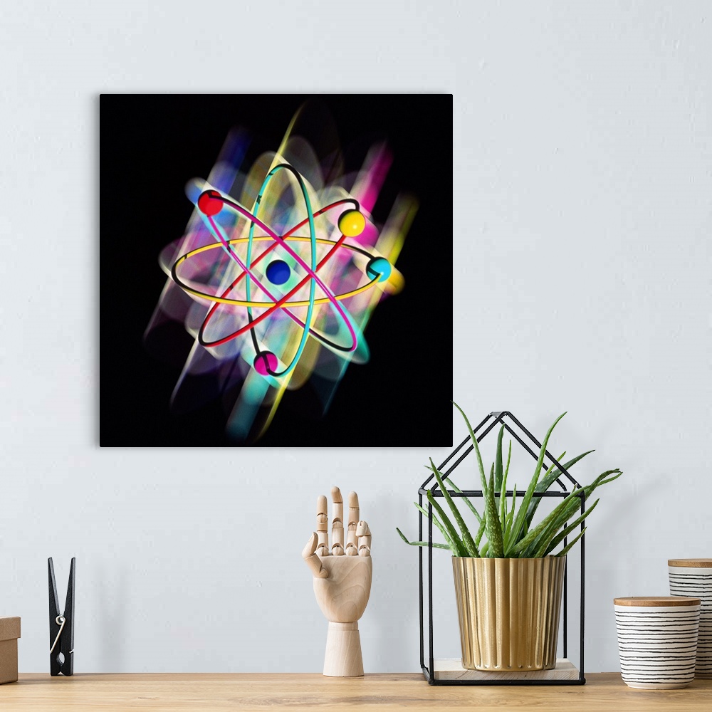 A bohemian room featuring Atomic structure. Computer artwork representing a single atom of beryllium (symbol: Be). This is ...