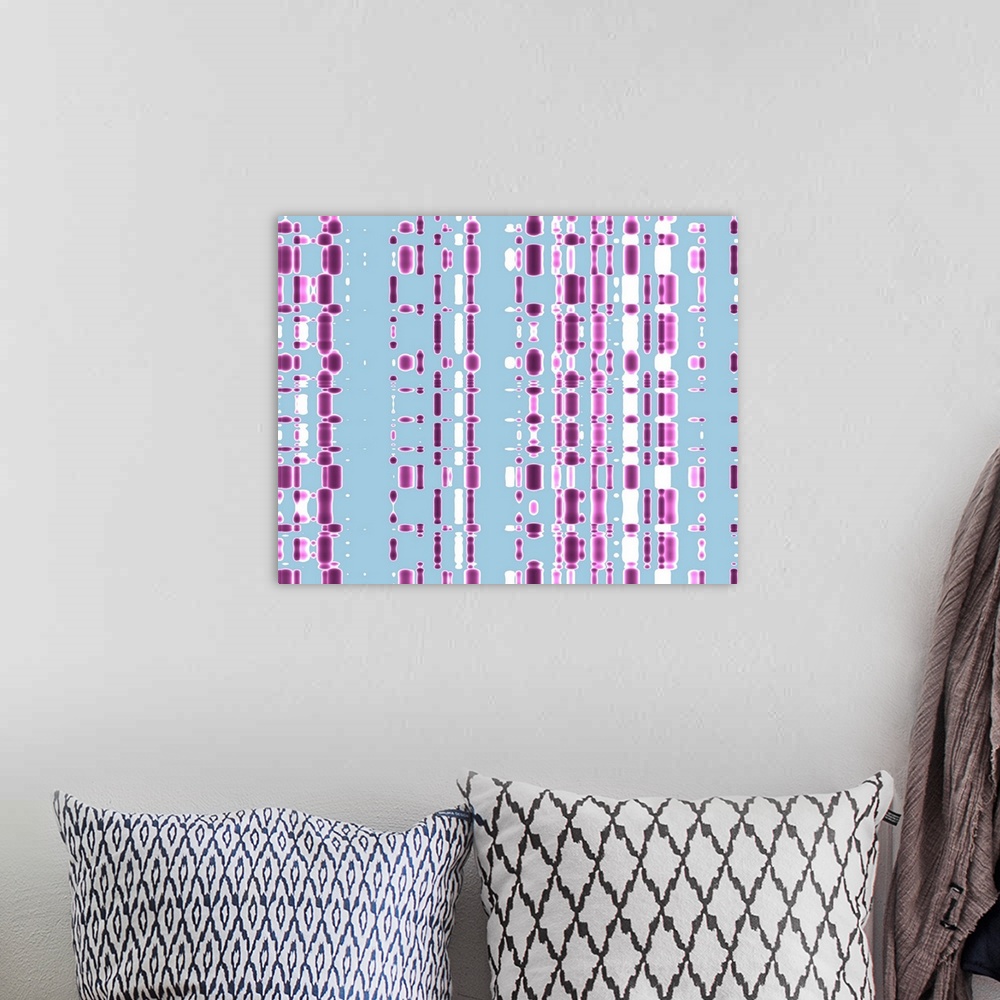 A bohemian room featuring DNA autoradiogram, artwork. Autoradiograms show the order of nucleotide bases (basic building blo...