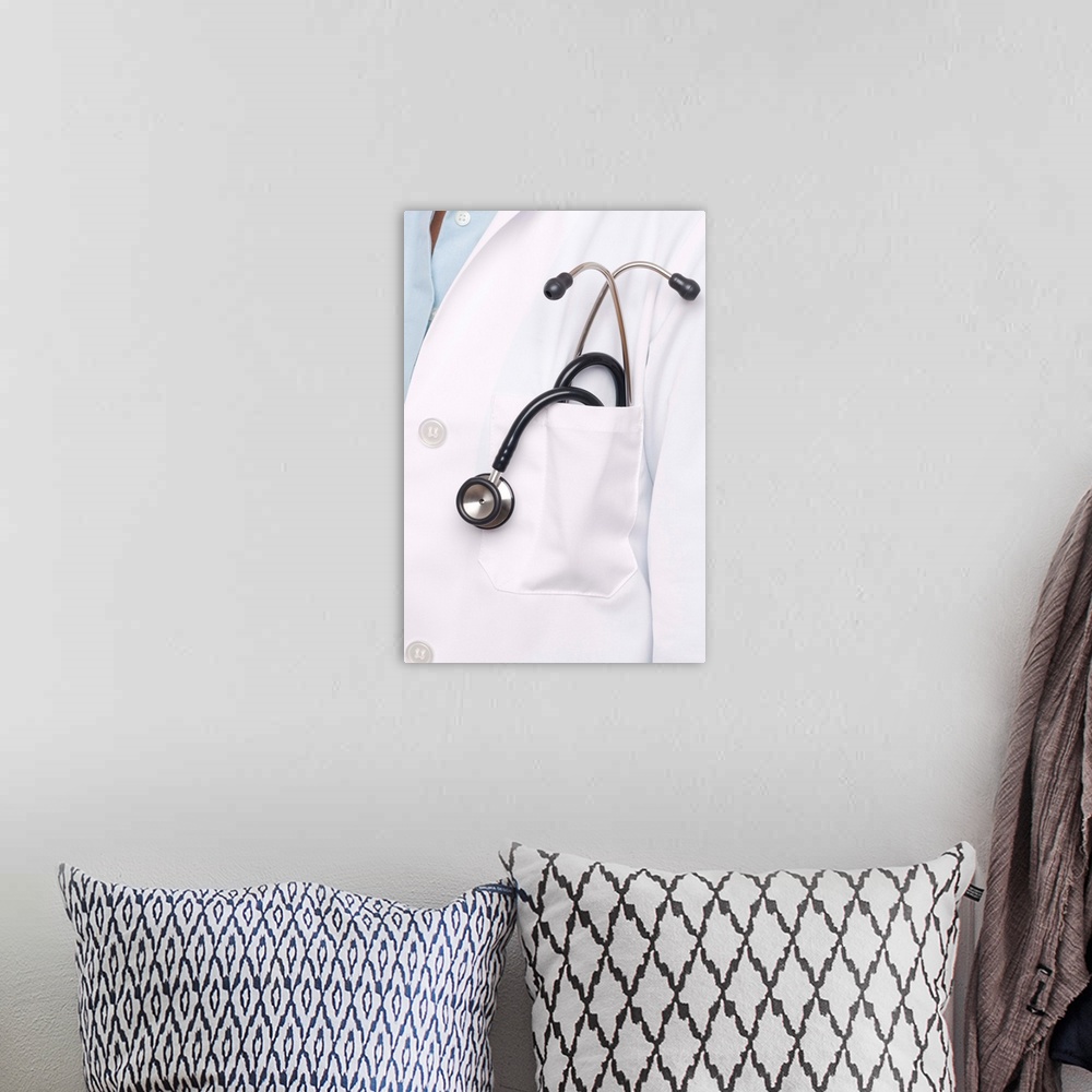 A bohemian room featuring MODEL RELEASED. Doctor's stethoscope.