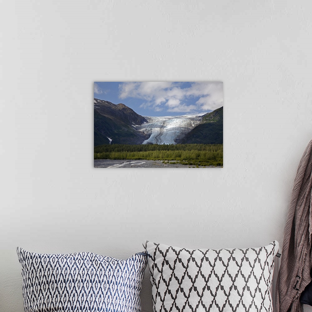 A bohemian room featuring Exit Glacier. This glacier, in Kenai Fjords National Park, is one of dozens of glaciers leading f...
