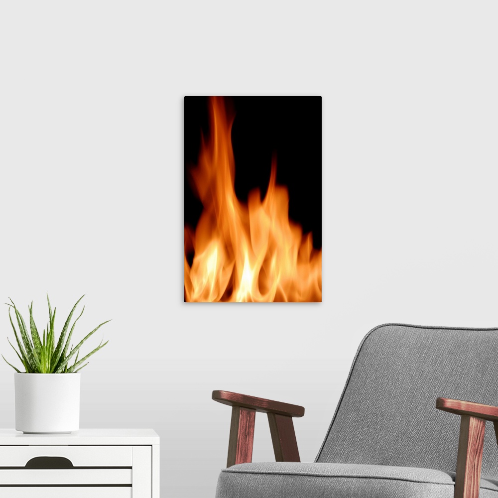 A modern room featuring Flames.
