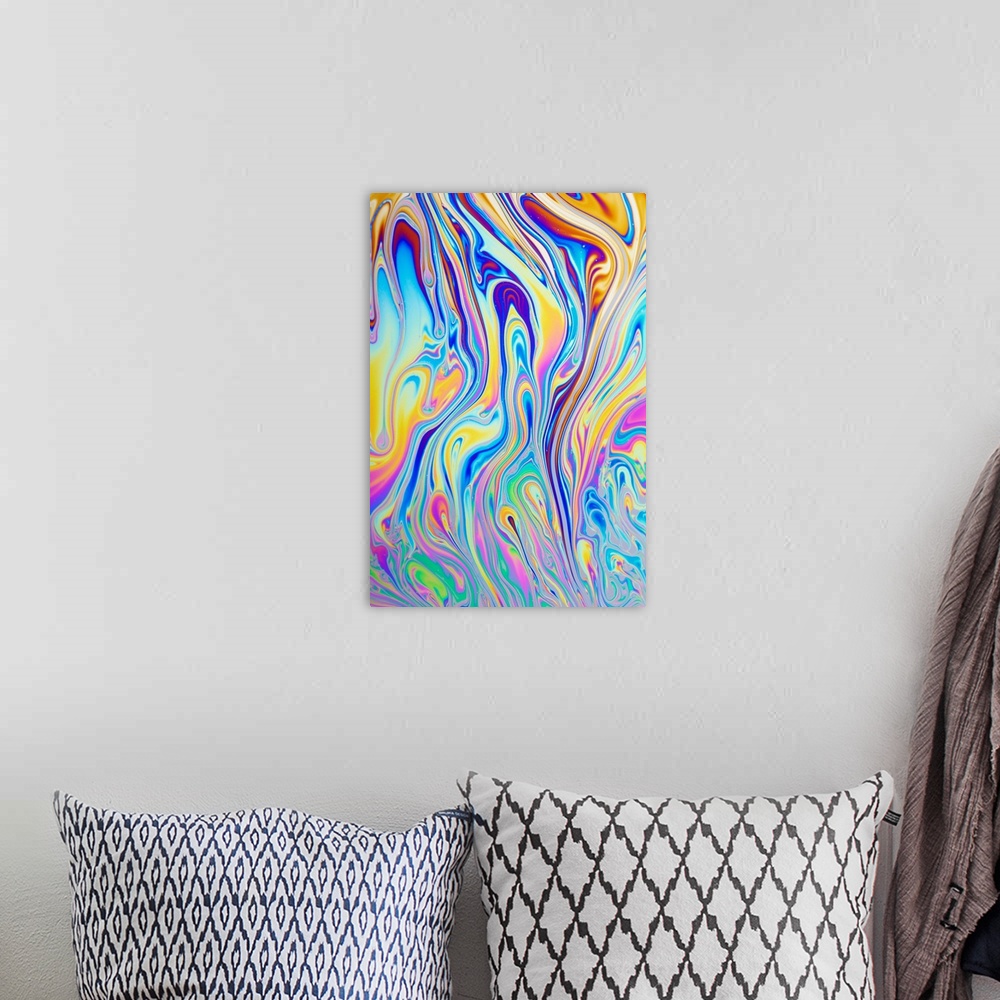 A bohemian room featuring Interference pattern of oil on water.