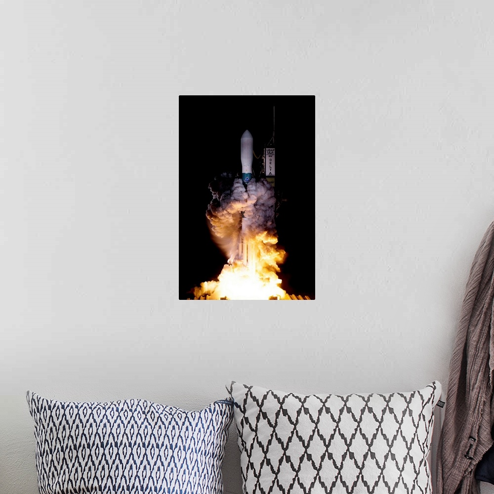 A bohemian room featuring Kepler Mission rocket launch. Delta II 7925 rocket taking off to launch NASA's Kepler Mission. Th...