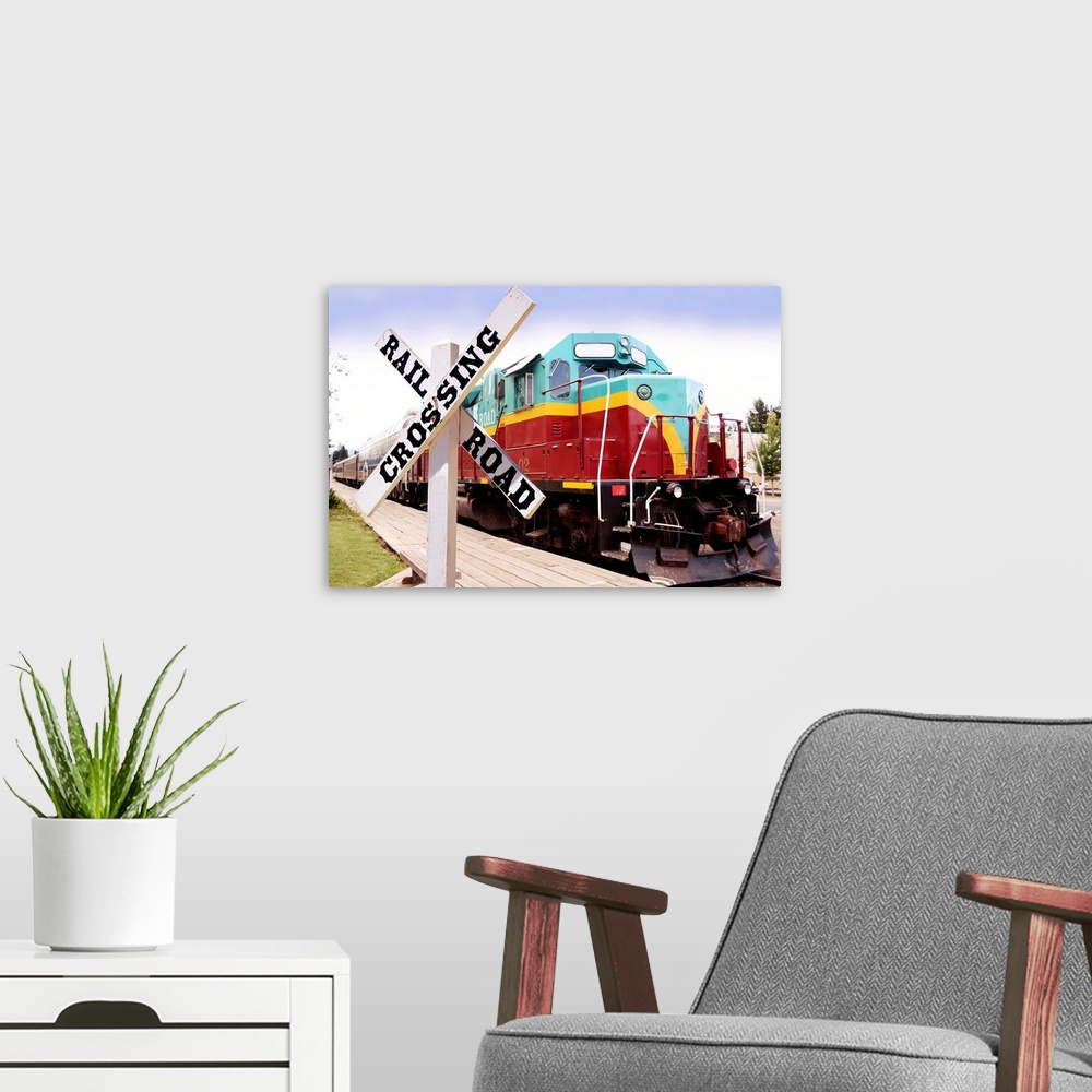 A modern room featuring Mount Hood Railroad. This is locomotive number 02 on the Mount Hood Railroad (MHRR), a heritage r...
