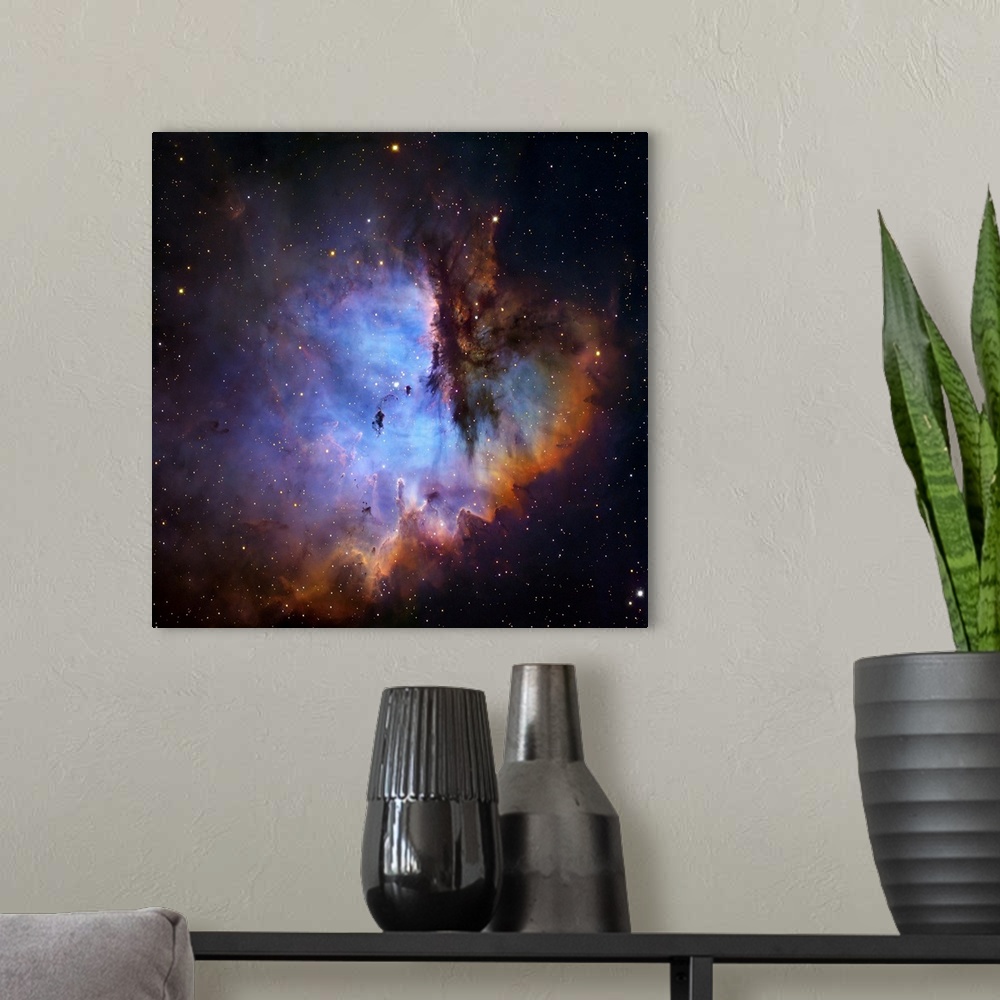 A modern room featuring NGC 281 starbirth region, optical image. Also called the Pacman Nebula, this is a region of activ...
